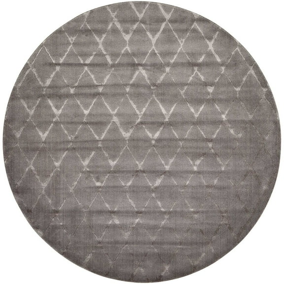 Nourison Twilight 96" Round Wool Indoor Rug in Luminious Gray Finish