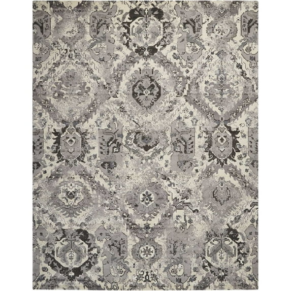 Nourison Twilight Ivory/Grey Area Rug TWI03 7'9" x 9'9"
