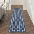 thumbnail image 1 of Nourison Twist Reversible 2'2" x 10' Navy Modern Rug, 1 of 8