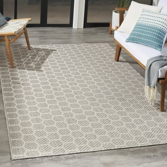 Nourison Twist Reversible 5' x 7' Grey Modern Rug