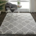 thumbnail image 1 of Nourison Ultra Plush Shag Moroccan Grey/Ivory 4' x 6' Area Rug, (4x6), 1 of 9