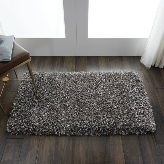 Nourison Ultra Plush Shag Solid Charcoal 2'2" x 3'9" Area Rug, (2x4)