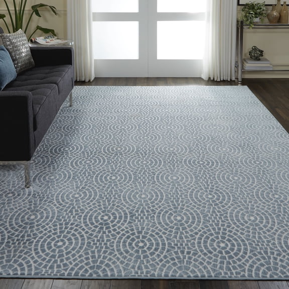 Nourison Urban Chic Eclectic Light Blue 7'10" x 9'10" Area Rug, (8x10)