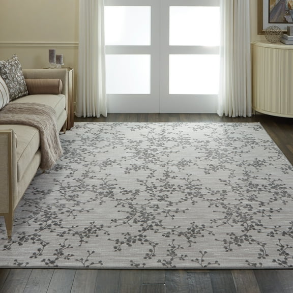 Nourison Urban Chic Floral Grey 7'10" x 9'10" Area Rug, (8x10)