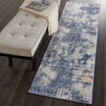 thumbnail image 1 of Nourison Urban Decor Rustic Abstract Ivory/Sky 2'2" x 7'6" Area Rug, (8' Runner), 1 of 7