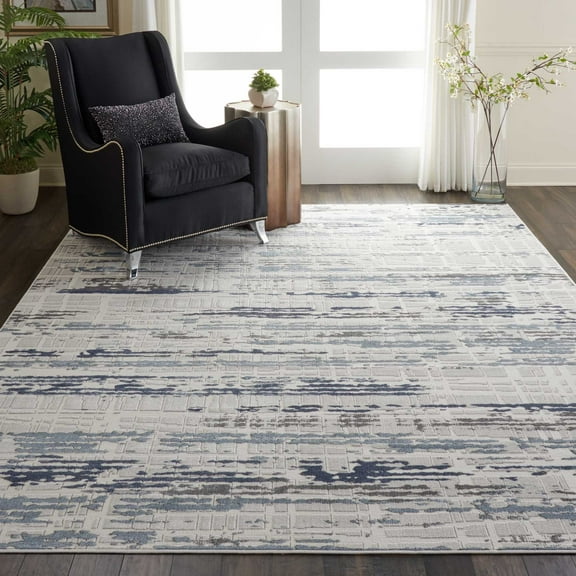 Nourison Urban Decor Rustic Ivory/Slate 9' x 12' Area Rug, (9x12)