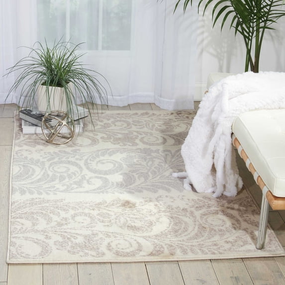 Nourison Utopia Floral Ivory 2'6" x 4'2" Area Rug, (3x4)