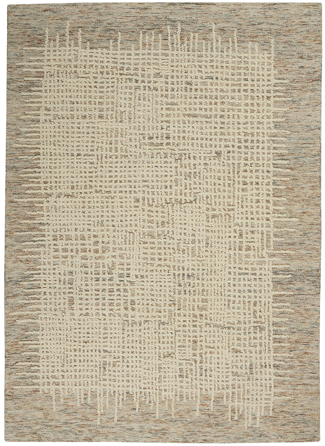 Handmade Beige/Multi Wool Tufted 5' x 7' Area Rug