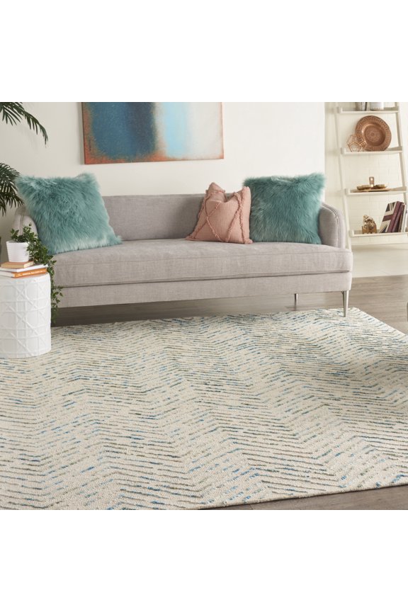 Vail Abstract Iv/Green 7'9" x 9'9" Area Rug, (8x10)