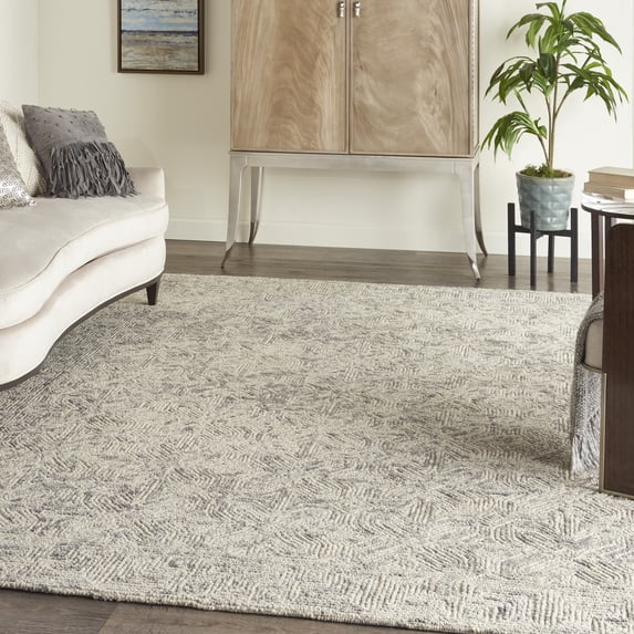 Nourison Vail Eclectic Design Beige/Grey 7'9" x 9'9" Area Rug, (8' x 10')