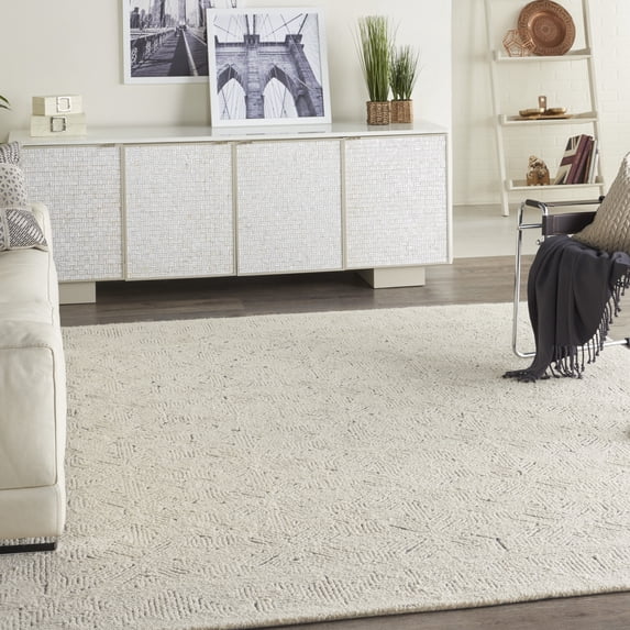 Nourison Vail Eclectic Design Ivory/Navy 7'9" x 9'9" Area Rug, (8' x 10')