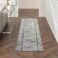 thumbnail image 1 of Nourison Vail Modern Eclectic White Blue 2'3" x 7'6" Area Rug, (8' Runner), 1 of 8