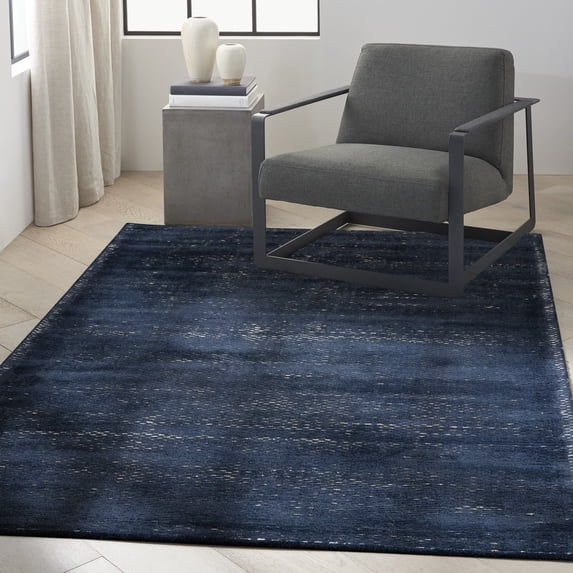 Nourison Valley Abstract Blue 5'3" x 7'3" Area Rug, Easy Cleaning, Non Shedding, Bed Room, Living Room, Dining Room, Kitchen (5x7)