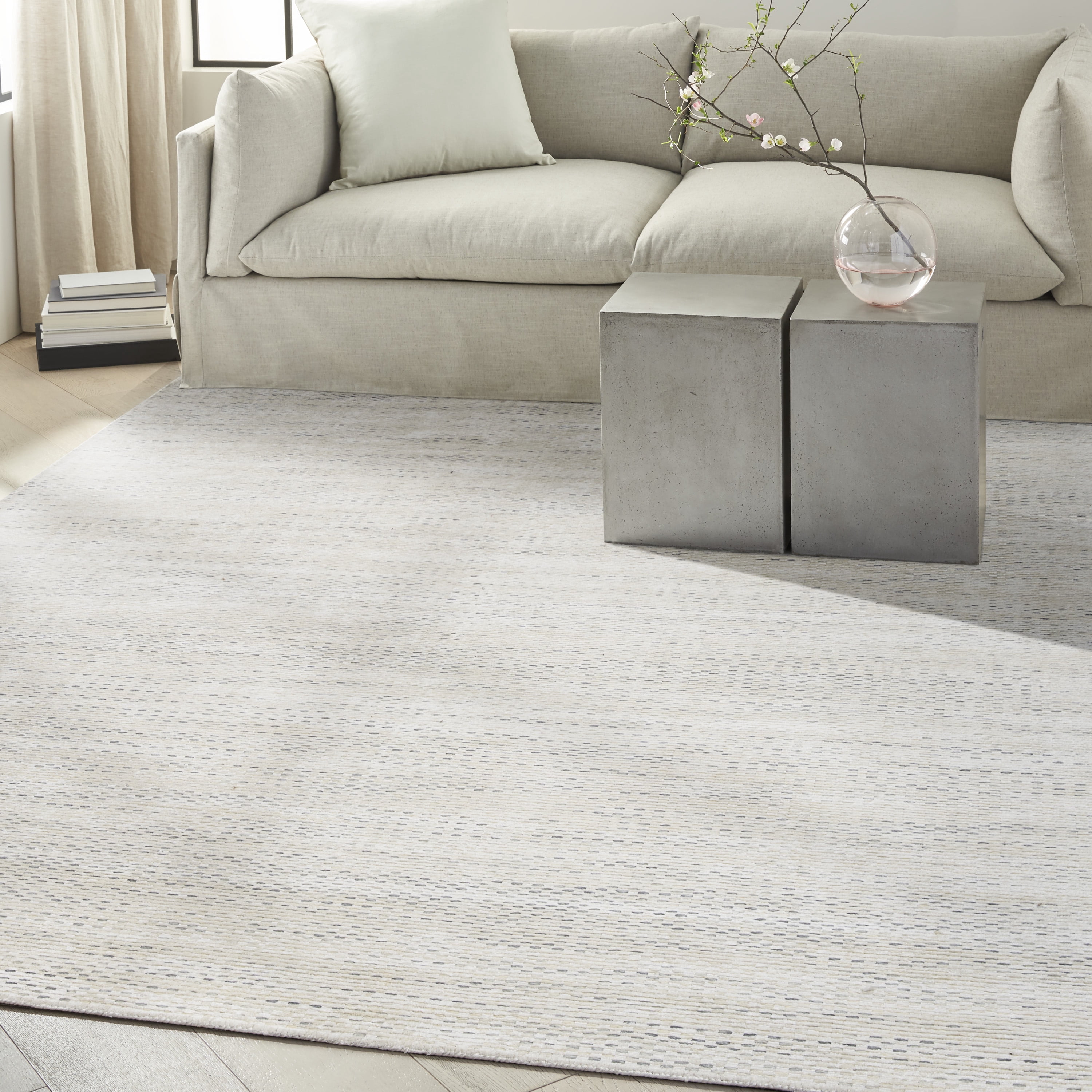 Nourison Valley Abstract Ivory 8'6" x 11'6" Area Rug, Easy Cleaning, Non Shedding, Bed Room, Living Room, Dining Room, Kitchen (9x12)