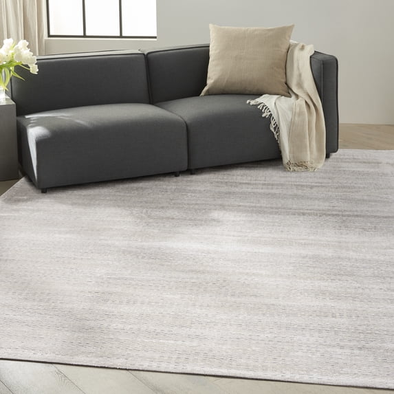 Nourison Valley Abstract Silver 9'9" x 13'9" Area Rug, Easy Cleaning, Non Shedding, Bed Room, Living Room, Dining Room, Kitchen (10x14)