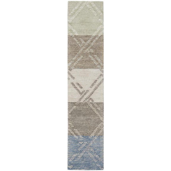 Nourison Venosa Area Rug, Green Ivory, Taupe, Ivory Grey, Grey Ivory, Blue Ivory, 2' x 3', VSN01
