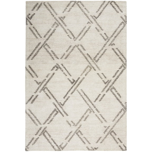 Nourison Venosa Geometric Indoor Area Rug - 5'3" x 7'3" Ivory/Grey