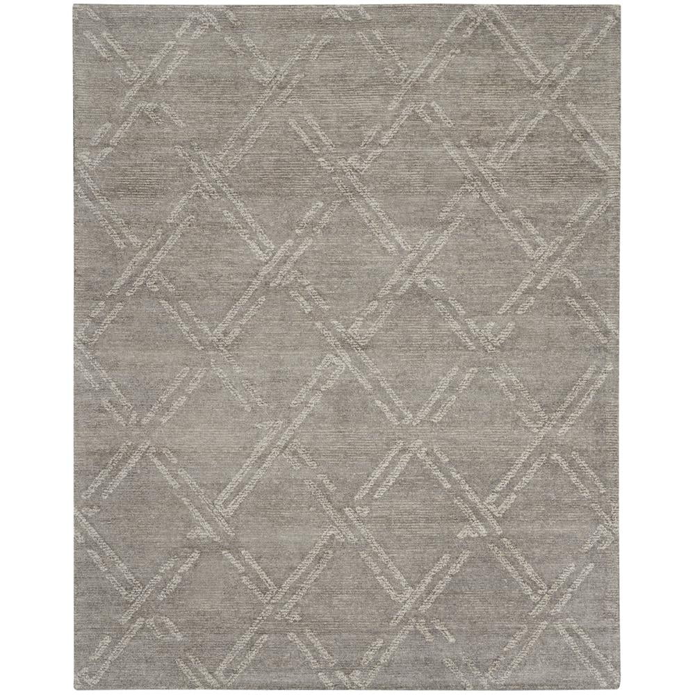 Venosa Grey/Ivory 8' x 10' Hand-Tufted Rectangular Area Rug