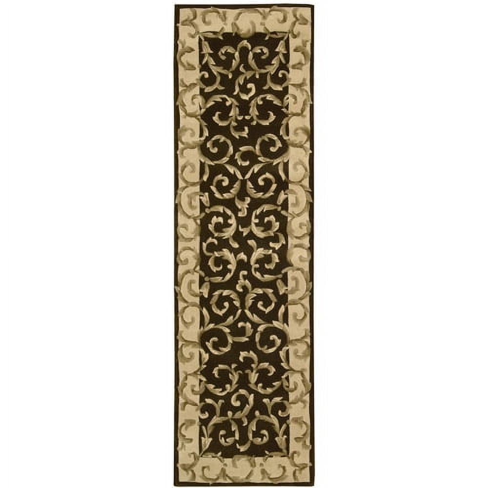 Handmade Chocolate Wool Tufted Square Rug with Diamond Pattern