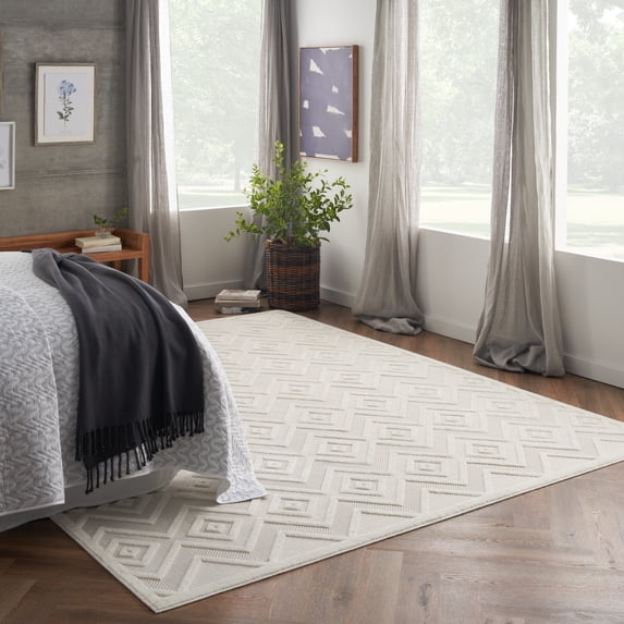 Nourison Versatile Indoor/Outdoor Ivory White 12' x 15' Area Rug (12x15)