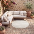 thumbnail image 1 of Nourison Versatile Diamond Geometric Flatweave Indoor Outdoor Round Rug Ivory White 4' x 4', 1 of 11