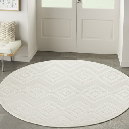 Nourison Versatile Indoor/Outdoor Ivory White 4' x Round Area Rug (4 Round)