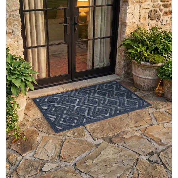Nourison Versatile Indoor/Outdoor Navy Blue 2' x 4' Area Rug, (2x4)