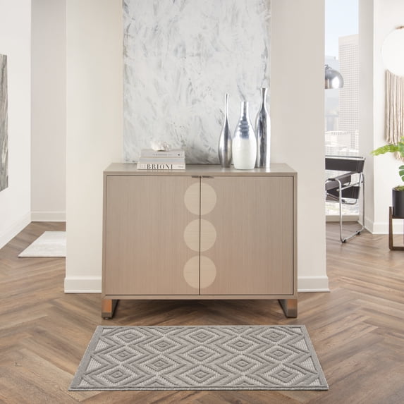 Nourison Versatile Indoor/Outdoor Silver Grey 2' x 4' Area Rug, (2x4)