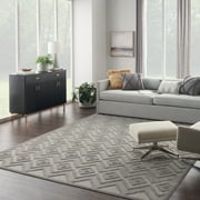 Nourison Versatile Indoor/Outdoor Silver Grey 8' x 10' Area Rug, (8x10)