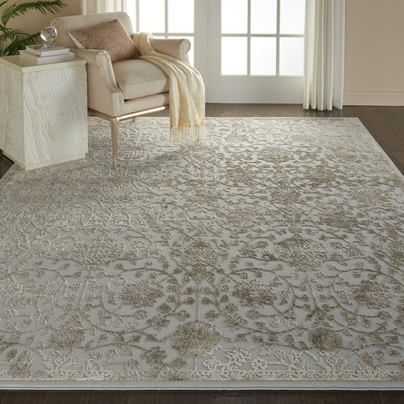Nourison Vintage Décor 8' x 10' Gold White French Country Area Rug