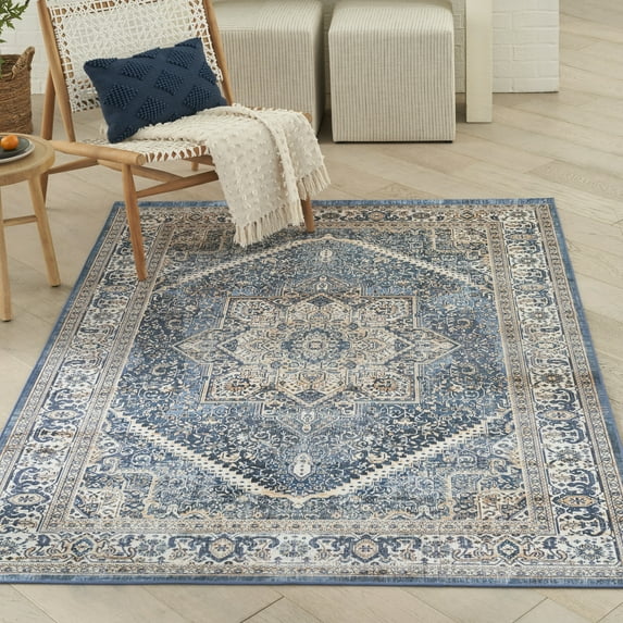 Nourison Vintage Home Bohemian Blue 3'9" x 5'9" Area Rug (4x6)