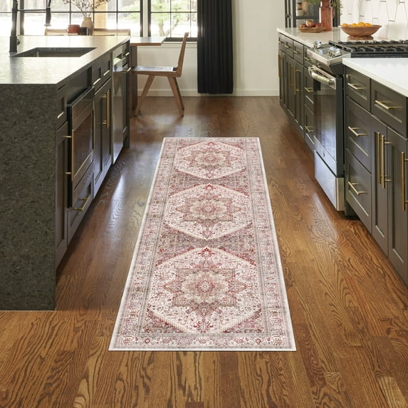 Nourison Vintage Home Bohemian Ivory Red 2'2" x 7'6 Area Rug (2x8)