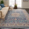 thumbnail image 1 of Nourison Vintage Kashan Persian Blue 7'10" x 9'10" Area Rug, (8x10), 1 of 8