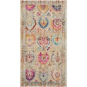 Nourison Vintage Kashan VKA04 Beige/Light Blue/Pink Indoor Area Rug - 2 x 4