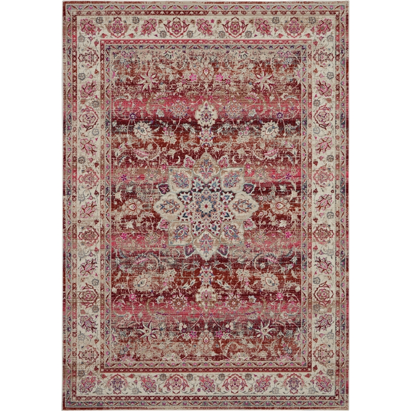Nourison Vintage Kashan Persian Red 4' x 6' Area Rug, (4x6)