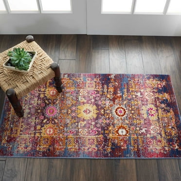 Nourison Vintage Kashan Persian Red/Multicolor 2' x 4' Area Rug, (2x4)