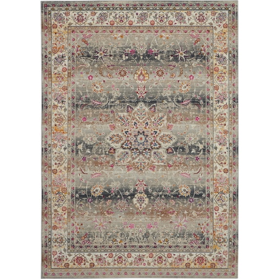 Nourison Vintage Kashan VKA01 Indoor only Area Rug - Grey 4'6" x 6'6"