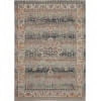 Gray and Beige 4' x 6' Synthetic Vintage Area Rug