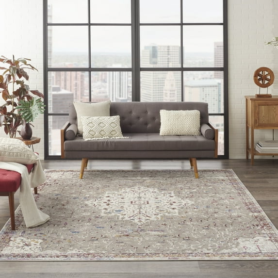 Nourison Vintage Vita 7'10" x 9'10" Grey/Multi Indoor Rug