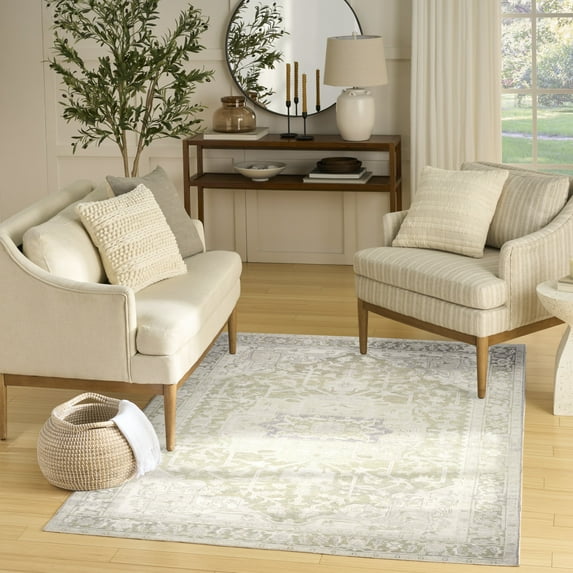 Nourison Vintage Washables 4' x 6' Green Vintage Indoor Rug