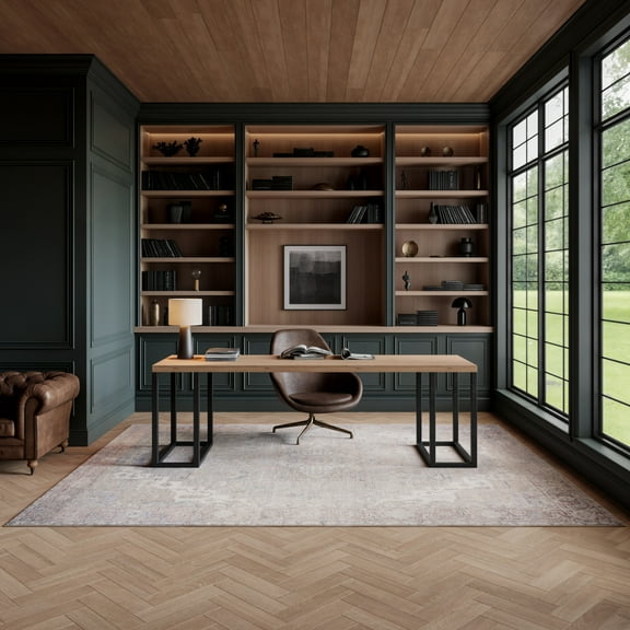 Nourison Vintage Washables 7'10" x 9'10" Light Blue Vintage Indoor Rug