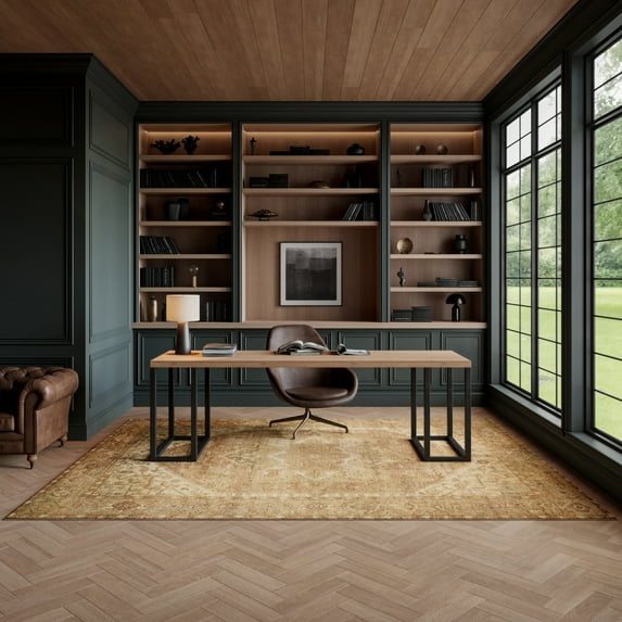 Nourison Vintage Washables 9'10" x 13'2" Gold Vintage Indoor Rug