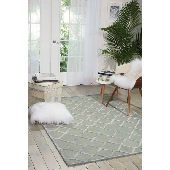 Nourison Vita Modern Trellis Sage 8' x 10' Area Rug, (8' x 10')