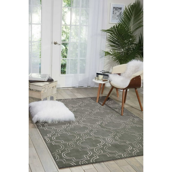 Nourison Vita Contemporary Modern Moss 5' x 7' Area Rug, (5' x 7')