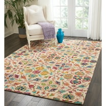 Nourison Vivid Modern Ivory 5'6" x 9'6" Area Rug  (6x10)
