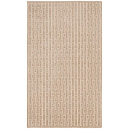 Nourison Washable Charm 2' x 3' Beige Ivory Modern Indoor Rug