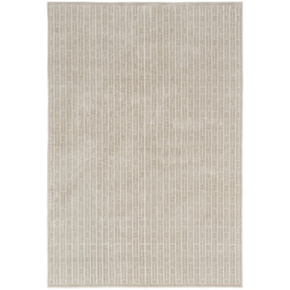 Nourison Washable Charm 5' x 7' Silver Ivory Modern Indoor Rug
