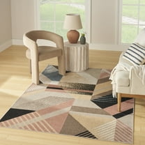 Nourison Washable Decor 5'3" x 7' Multicolor Modern Indoor Rug