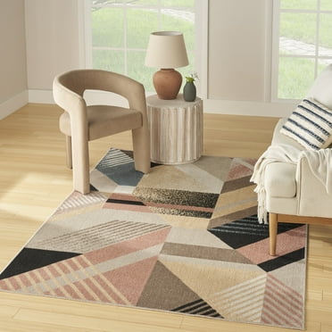 Nourison Washable Decor 5'3" x 7' Multicolor Modern Indoor Rug