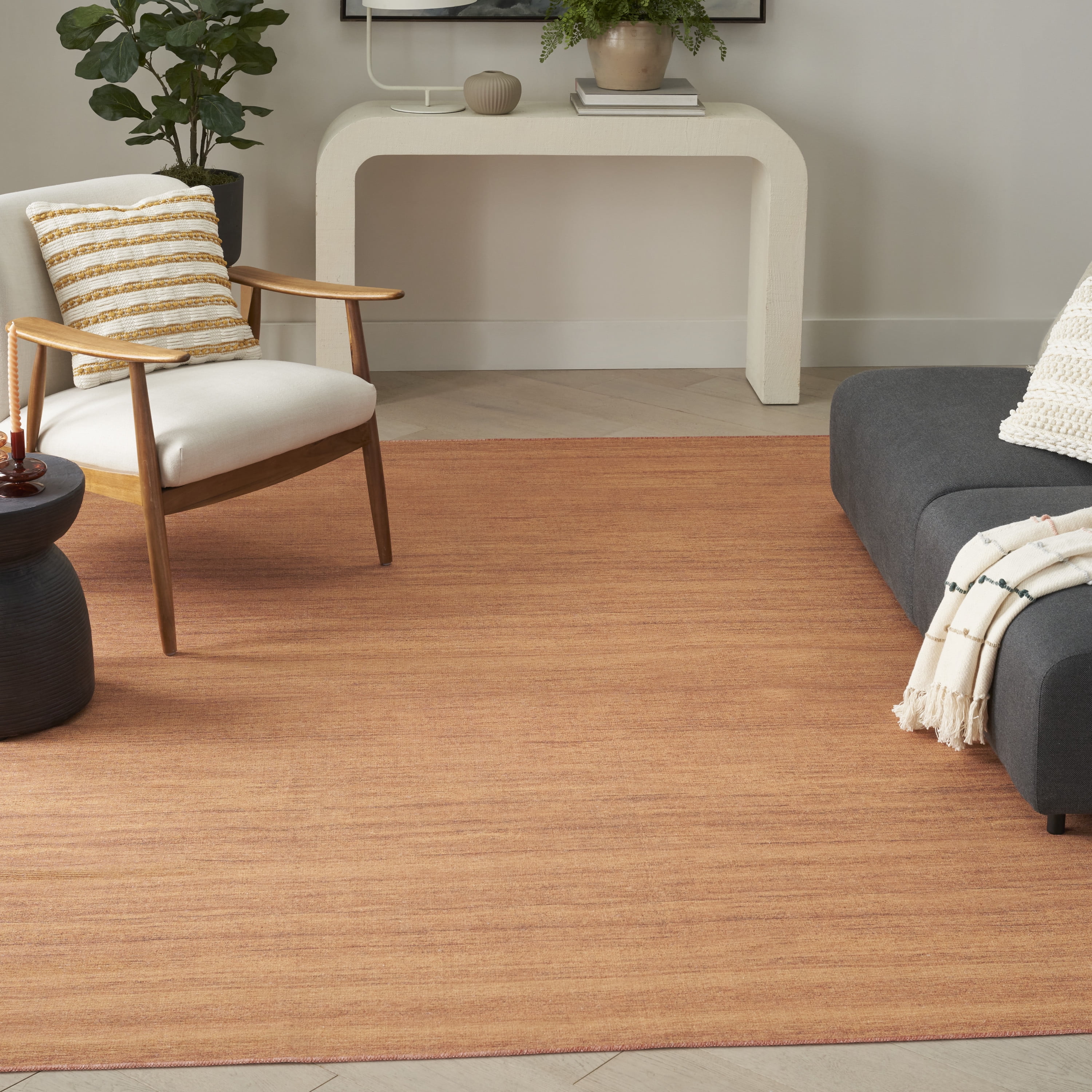 Nourison Washable Essentials Modern Copper 6' x 9' Area Rug (6x9 ...